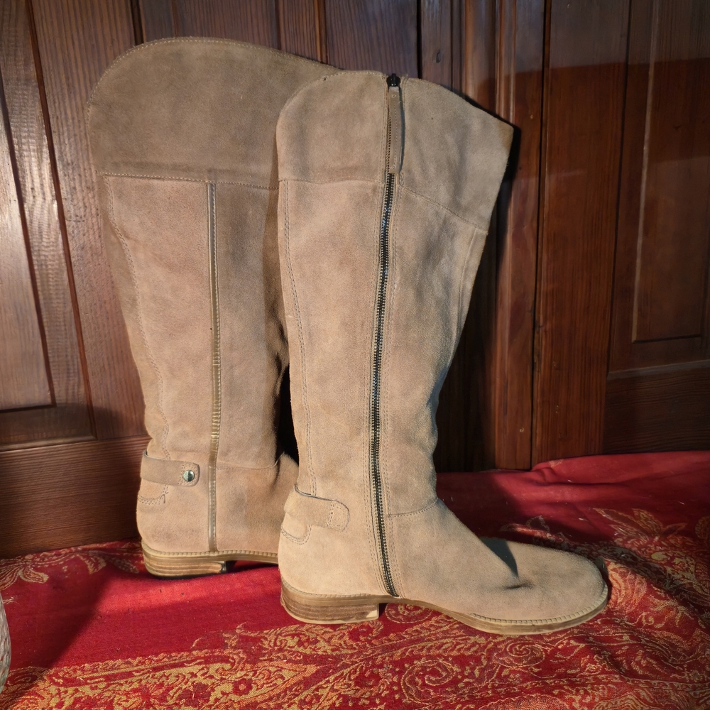 Franco Sarto Light Brown Suede Heeled Boots